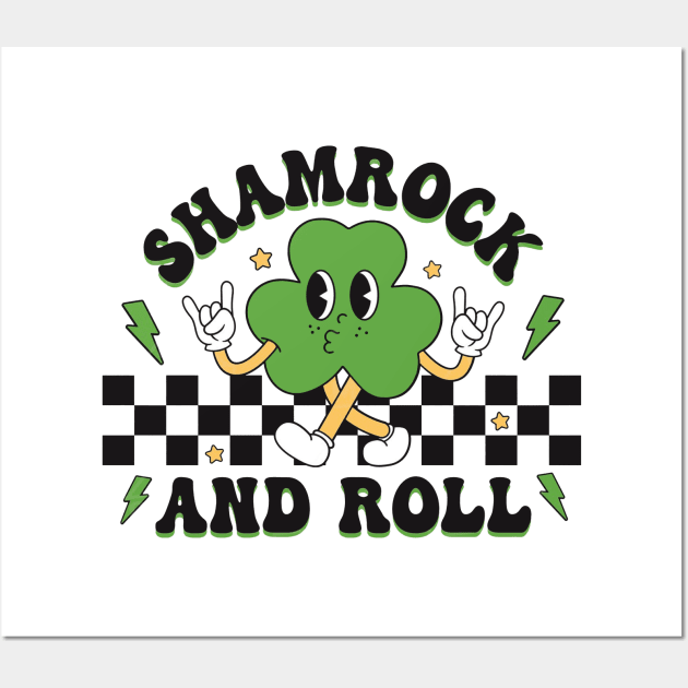 Shamrock And Roll Funny St Patricks Day Boys Girls Wall Art by luxembourgertreatable